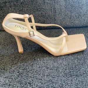 Faux leather strappy heels